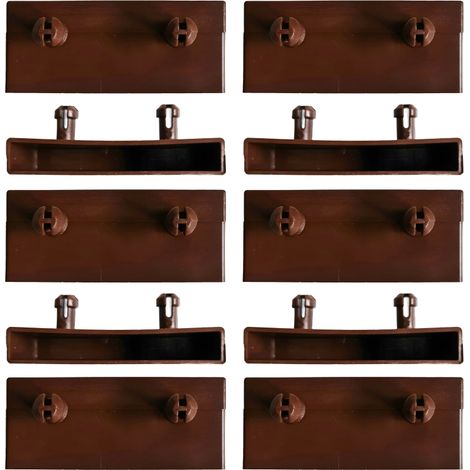 10 supports de latte 60 mm clipsable marron pour lit sommier