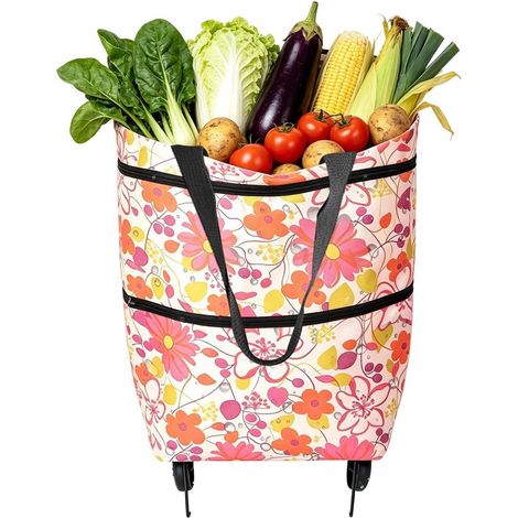 Borsa per la spesa con ruote, pieghevole, borsa a tracolla impermeabile (1/5)