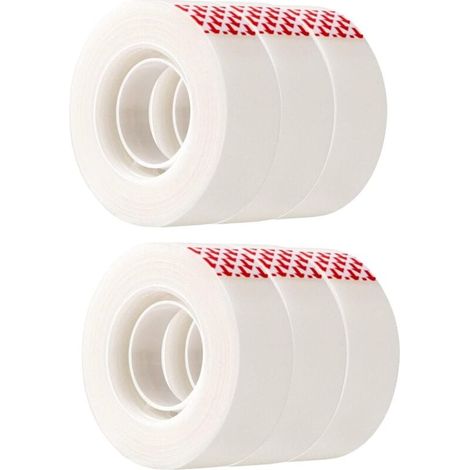 6 pcs Rubans adhésifs mat, conçu pour la réparation, recharges de ruban adhésif, 5.3 x 1.9 cm, Translucide (1/4)