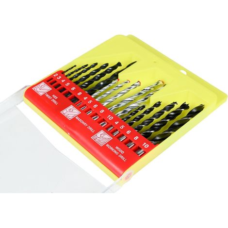 Coffret de 16 forets pour métal, pierre et bois, de 2 à 10 mm, coffret combiné (1/5)