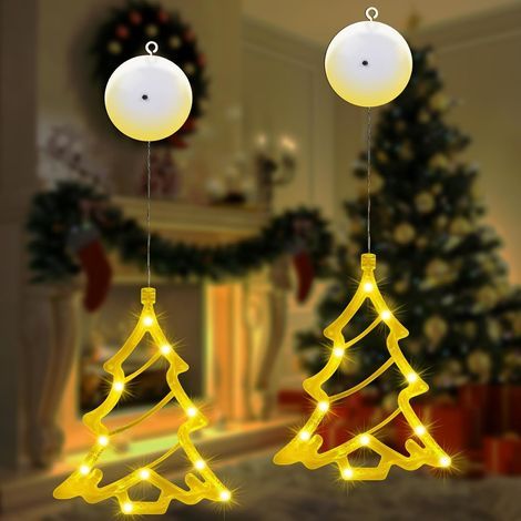 Lumière LED pour Fenêtre avec Ventouse – Rideau Lumineux Décoratif pour Noël, Mariage et Fêtes – Lot de 2 (1/4)