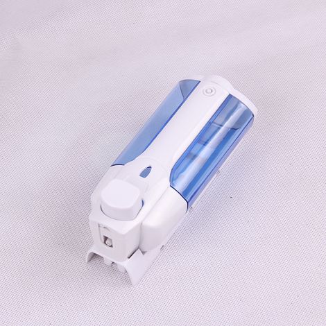 Distributeur de Savon Mural Porte Liquide pour Salle de Bain Doseur Universel pour Gel Douche 8,5 x 19 x 8cm Blanc (1/4)
