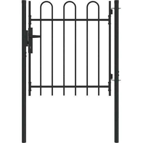 Porte de Clôture Gris 100 x 100 cm Acier revêtu de poudre CFW331274 (1/5)