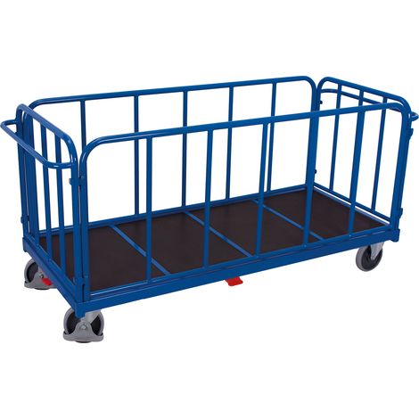 VARIOfit Vierwandwagen mit senkrechten Streben Elastikbereifung 1200kg Tragkraft 1605x810mm Anthrzaitgrau RAL 7016