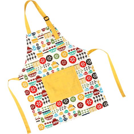 Tablier de cuisine enfant en coton épais avec poche, tablier parent-enfant (1/5)