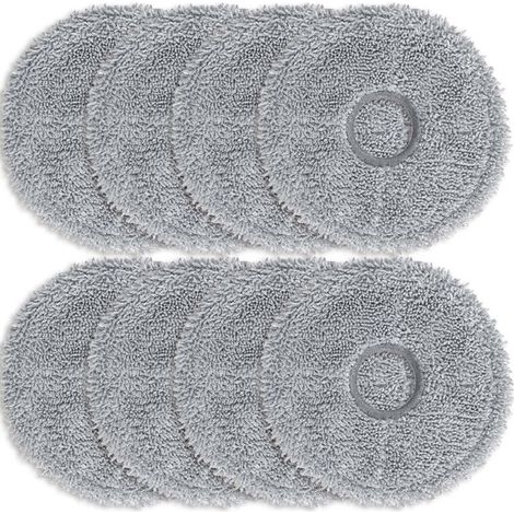 Lot de 8 lingettes microfibres gris foncé pour aspirateurs robots Dreame L10s Ultra / L10 Ultra / L20 Ultra / L10s Pro Ultra Heat / X40 Ultra Complete et Xiaomi X10+ / X20+. Accessoires de rechange. (1/4)