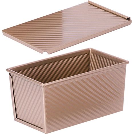 Moldes para pan Pullman con tapa para pan casero, de acero al carbono corrugado con tapas para utensilios de cocina