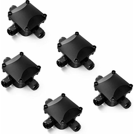 Boîte de Jonction, 5 pcs Boîtier de Raccordement IP68 Connecteur Étanche 3 Voies Connecteurs Boîtier Électrique Extérieur Ø 5.5mm-10.5mm
