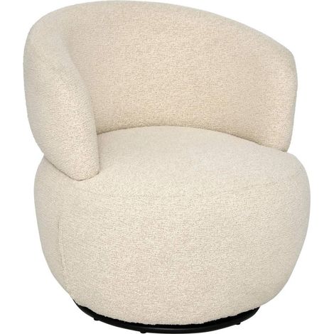 Fauteuil Pivotant Bouclette "Sileo" 73cm Beige (1/5)