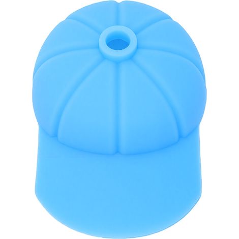 Couvercle de boisson en silicone bleu, style casquette de baseball, pour une protection mignonne à la maison, au bureau et en voyage. (1/5)