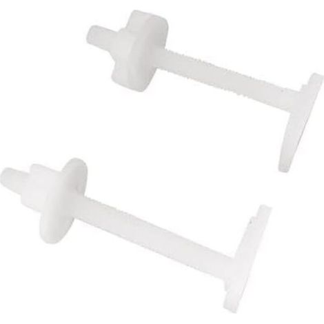 Fixation d'abattant WC avec 2 vis à tête carrée et 2 écrous en plastique - Idéal pour remplacer ou installer un abattant d (1/4)