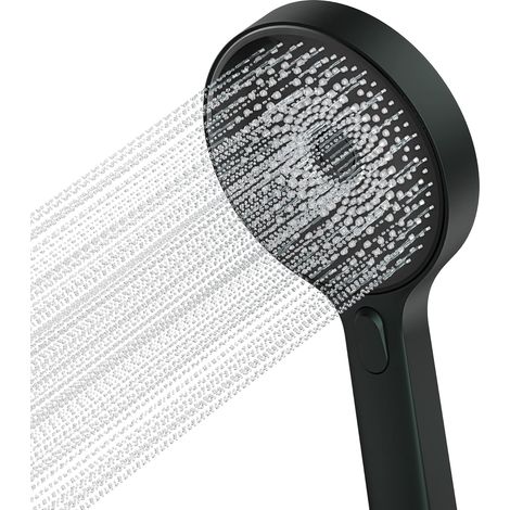 Shower head hand shower large 130 mm Hand shower head with 3 spray modes removable shower premium shower set Massage spa (black) (1/4)