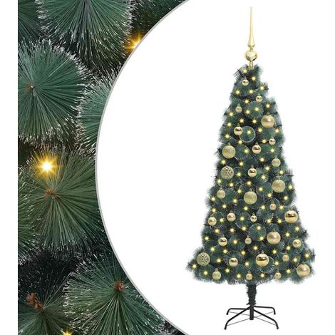 Arbre de Noël,Sapin de Noël artificiel pré-éclairé avec ensemble de boules CFW37217 (1/5)