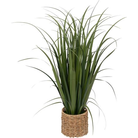 Plante artificielle Bouquet de Lin dans un pot en fibres naturelles H 122 cm - Atmosphera (1/4)