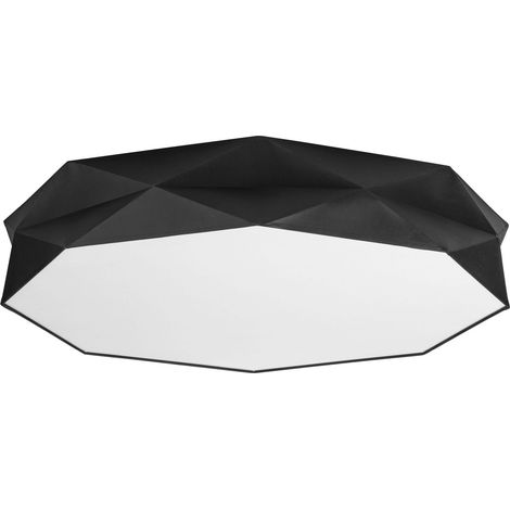 Deckenlampe BISO Schwarz Weiß Stoff Flur Leuchte (1/4)