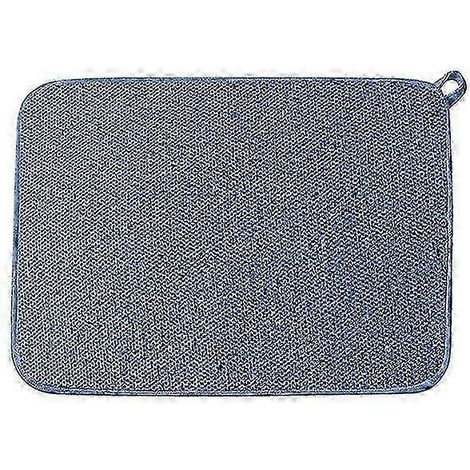 Tapis égouttoir à vaisselle pour plan de travail en microfibre ultra-absorbante à séchage rapide, antidérapant et résistant à la chaleur. (1/5)