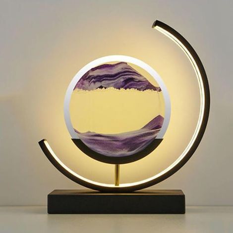 Lampe LED 3D Sable Violet de ACKERMAN – Tableau lumineux décoratif, cadre mural ou mobile pour bureau, salon et intérieur (1/5)