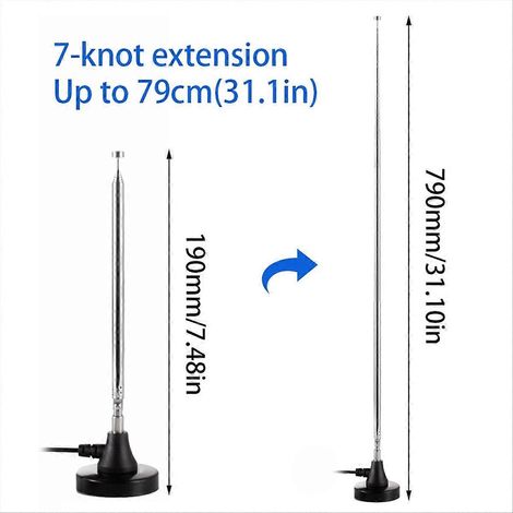 Teleskop-FM-Antennen mit hoher Verstärkung, FM-Zimmerantennen mit Adapter für digitales FM-Heimradio (1/5)
