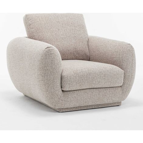 Fauteuil 1 place Elia tissu taupe chiné Takasit (1/3)