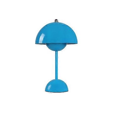 Lampe de table LED rechargeable à interrupteur tactile, motif champignon et bouton de fleur, pour salon ou bureau (bleue) (1/5)