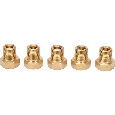 Satz mit 5 massiven Messing-Sechskantverbindern, 1/8 NPT-Außengewinde, universeller korrosionsbeständiger Verbinder für Autos (1/5)