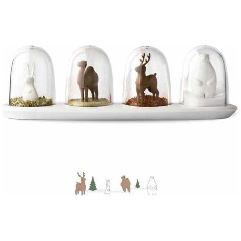 QORVA-Salière et poivrière, ensemble de shaker d'assaisonnement, modèle animal-Fei Yu