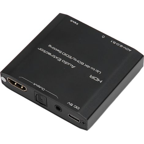 Un extracteur audio HDMI 4K 60 Hz compatible HDCP et DTS 5.1, adapté aux home cinémas. (1/5)