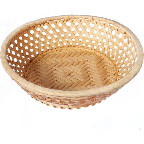 Brotkorb aus Bambus, rund, 20 cm, beige (1/2)