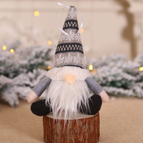 Poupée De Noël Assise - Décoration Arbre De Noël En Tissu - Pour Intérieur - Hauteur 20 Cm - 1 Pièce (1/3)