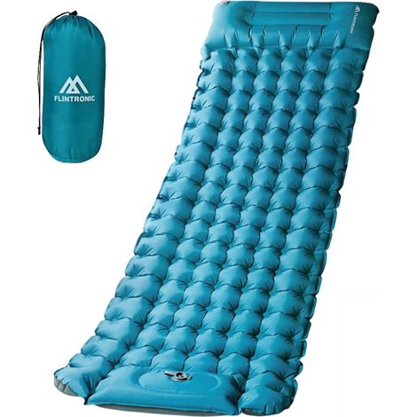 Matelas de Camping Gonflable, Matelas Camping Autogonflant Portable avec Pompe à Pied, 10CM épaisseur Camping Matelas de Gonflable Tapis de Couchage Ultraléger pour Camping/Randonnée,Vert Malachite (1/5)