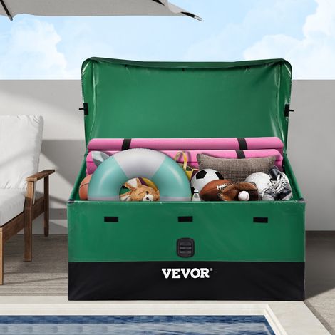 Boîte de Rangement Extérieur 440 L Coffre de Stockage Jardin Étanche Portable Cadre Galvanisé Bâche PE Garder Outils Garage Jouets des Enfants pour Maison Camping Terrasse Piscine 122x63x75 cm (1/5)