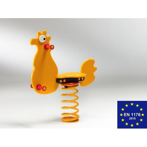 Gallina a Molla in Polietilene per Parco Giochi per Bambini Con Molla Filo 17,5 mm e Staffa OMEGA- ITALFROM (1/3)