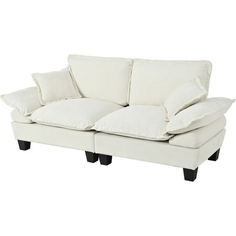 CHICFURN Sofá 2 plazas 194x82x90 cm en chenilla beige, para espacios pequeños, montaje fácil (1/5)