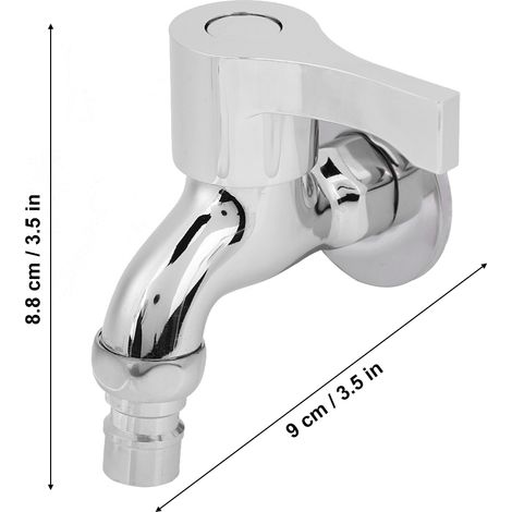 G1/2" Edelstahl-Wandwasserhahn für Waschmaschine, Badezimmer, nur Kaltwasser (1/5)