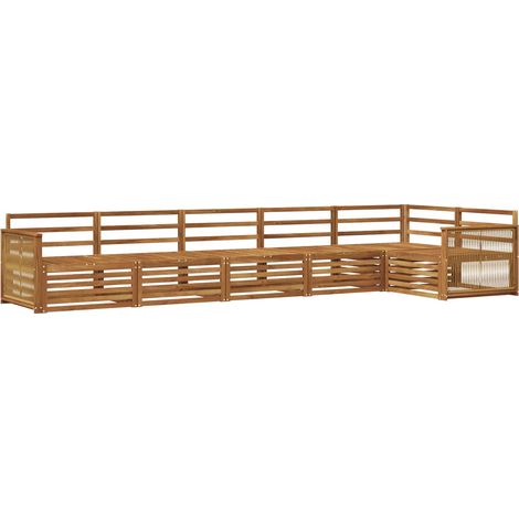 Outdoor Sofa Set 6 pcs Natural Solid Acacia Wood vidaXL