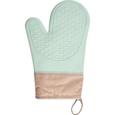 Gants de cuisine en silicone vert clair, résistants à la chaleur et au feu (1/5)