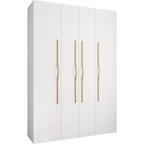 Armario Hartford 564, Blanco, 246x170x52cm, Puertas de armario: Con bisagras, Número de estantes: 12 (1/5)
