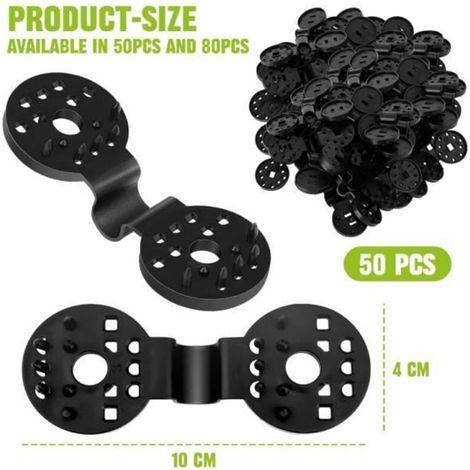 50 Clips en Plastique pour Toile d'Ombre, Clip Spécial avec Œillet pour Filet, Attaches pour Brise-vue, Clips de Fixation (50 pièces (1/3)