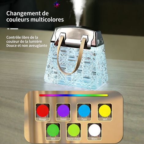 Bleu Humidificateur Sac Cristal 300ml Lumière RGB USB Rechargeable Bureau Maison (1/5)