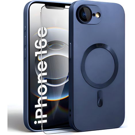 Funda para iPhone 17e / 16e, ColorMag, para MagSafe, azul marino + cristal templado 9H (1/5)