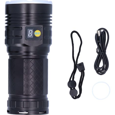 XMT6 LED-Taschenlampe, 15000 lm, USB-aufladbar, IP65 wasserdicht für den Außeneinsatz (1/5)