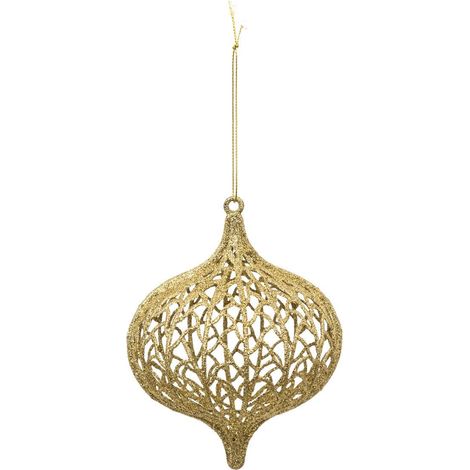 Weihnachtsmotiv Goldener Tropfen aus Kunststoff 10cm - Feeric lights & christmas