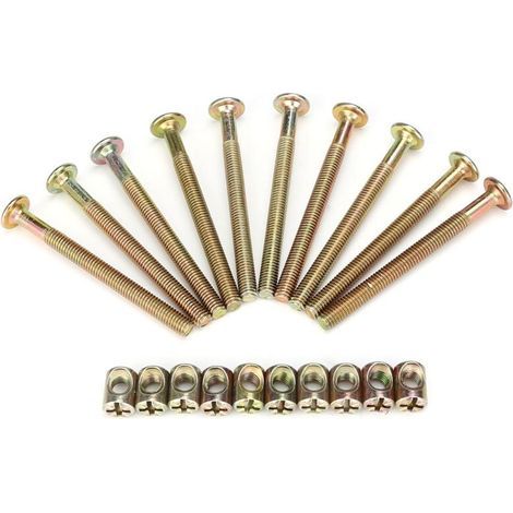 Fixation pour meubles – Boulon robuste polyvalent pour accessoires d’atelier – Acier zingué, lot de 10 pièces (1/5)