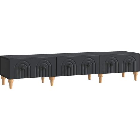vidaXL  TV Cabinet  with Drawer Black 147 x 34.5 x 30 cm Engineered Wood
