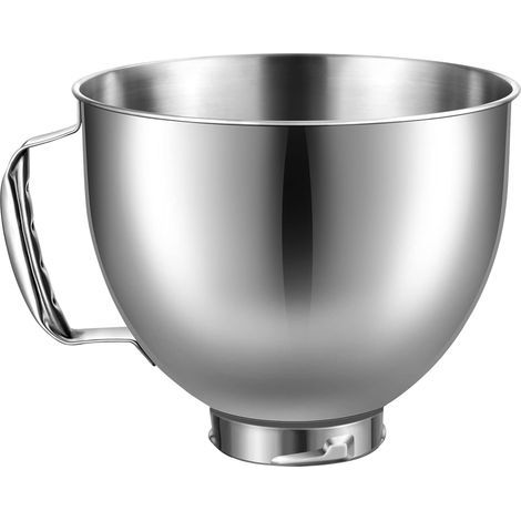 KSM150 Stainless Steel Mixing Bowl for KitchenAid Artisan & Classic Series 4.5 pin/5 liter Tilt-Head Stand Mixers, Silver, 5QT SSB (1/4)