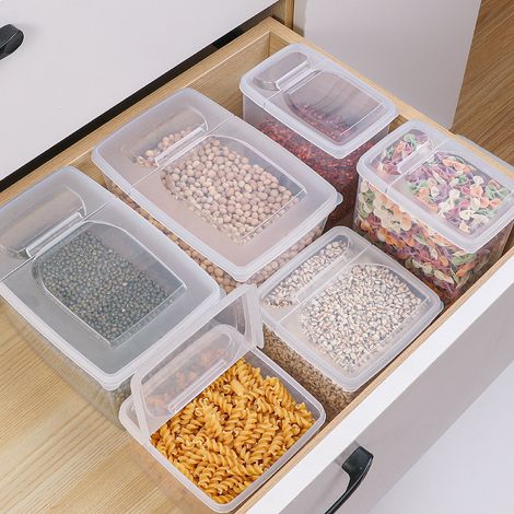 Boîte De Rangement Pour Céréales - Boîte Anti-Humidité Pour Épices Et Fruits - Compatible Réfrigérateur - Semi-Ouverte - 1 Pièce (1/5)