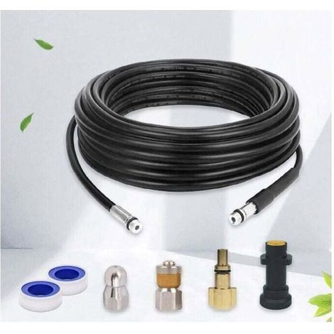 Tuyau Débouche Canalisation pour Karcher,Kit de Nettoyage du Tuyau de Vidange du Nettoyeur Haute Pression avec Buse à Je Étiquette (1/5)