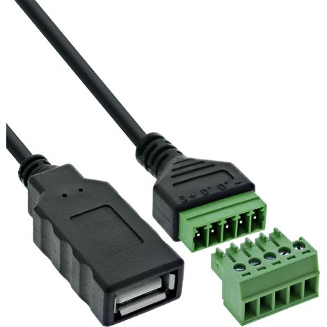 Accesorio de conexión inline usb-a buchse an terminalblock 5 pines cable