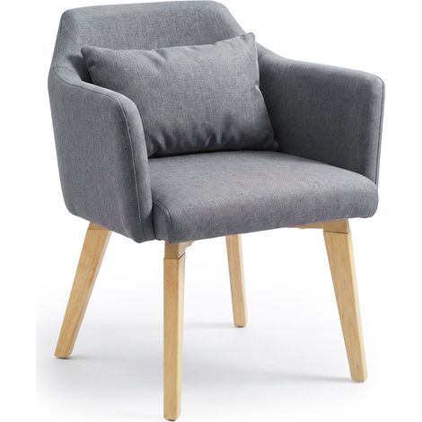 Chaise / Fauteuil scandinave Dantes Tissu Gris foncé (1/5)