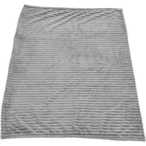 Couverture polaire grise douce et légère - Drap fin respirant et élégant (1/5)